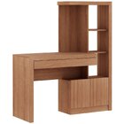 Escrivaninha Estante Para Escritório 2 Portas 1 Gaveta Amêndoa