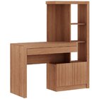 Escrivaninha Estante Para Escritório 2 Portas 1 Gaveta Amêndoa