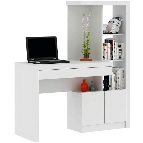 Escrivaninha Estante Para Escritório 2 Portas 1 Gaveta Branco
