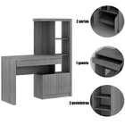 Escrivaninha Estante Para Escritório 2 Portas 1 Gaveta Branco