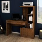 Escrivaninha Estante Para Escritório 2 Portas 1 Gaveta Nogal