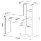 Escrivaninha Estante Para Escritório 2 Portas 1 Gaveta Nogal