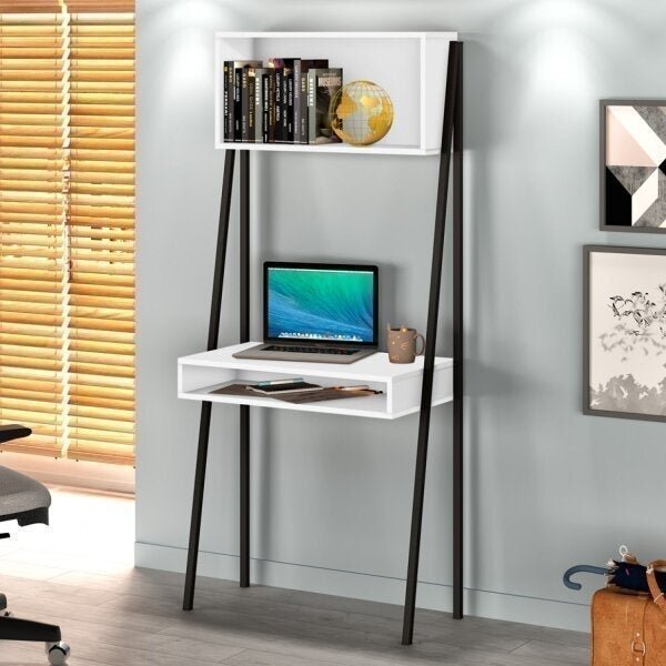 Escrivaninha Estante Slim Pratic 71cm Industrial Espresso Móv