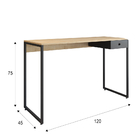 Escrivaninha Estilo Industrial Com Pés De Aço E 1 Gaveta Toky