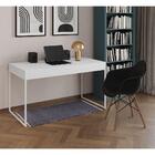 Escrivaninha Estilo Industrial Malta Branca 137x53cm Ferro Br