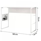 Escrivaninha Fabrick 120cm Industrial Branca Branca