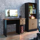 Escrivaninha Favara Preto Fosco Carvalho Rustico