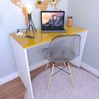 Escrivaninha Fini Com Tomada E Entrada Usb Branca E Amarela 9