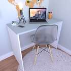 Escrivaninha Fini Com Tomada E Entrada Usb Branca E Cinza Cri