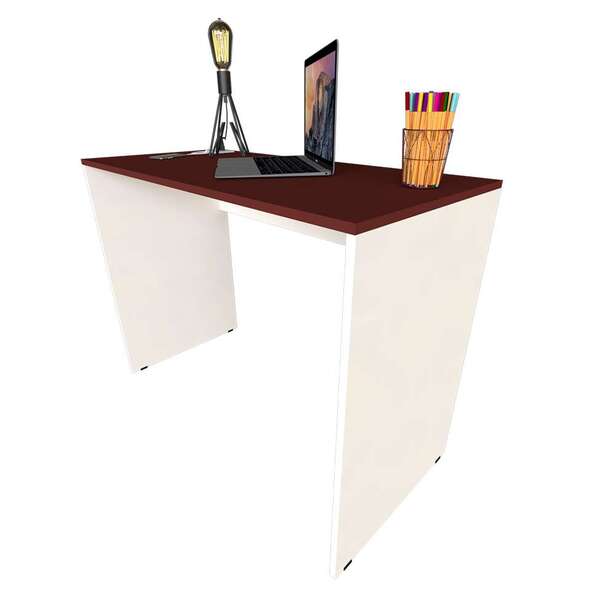 Escrivaninha Fini Com Tomada E Entrada Usb Branca E Vermelha