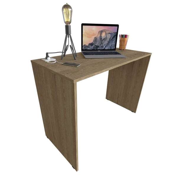 Escrivaninha Fini Com Tomada E Entrada Usb Carvalho Mel 100 Cm