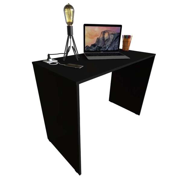 Escrivaninha Fini Com Tomada E Entrada Usb Preta 100 Cm