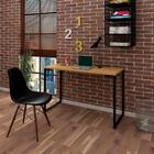 Escrivaninha Fit Industrial 120cm Natura E Cadeira Preta