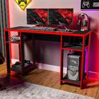 Escrivaninha Gamer Com Nichos Chicago Preto Vermelho