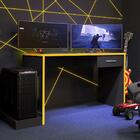 Escrivaninha Gamer Ellenge Preto Amarelo