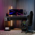 Escrivaninha Gamer Em / Alfa 4 Prateleiras 135cm Preto Preto