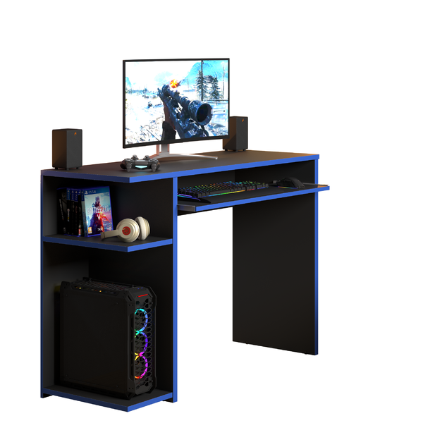 Escrivaninha Gamer Para Computador Com Prateleira E Espaç...