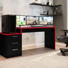 Escrivaninha Gamer Sandalus Preto Vermelho