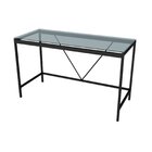 Escrivaninha Glass 105cm Industrial Tampo De Vidro Temperado
