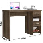 Escrivaninha Home Office Compacta 2 Gavetas Carvalho