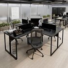 Escrivaninha Ilha Em L Estação De Trabalho Mesa Industrial 24