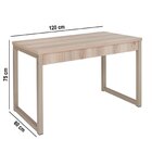 Escrivaninha Industrial 120cm Champagne / Carvalho