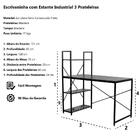Escrivaninha Industrial 3 Prateleira Madeira