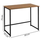 Escrivaninha Industrial Aço Preto I15 Tampo Madeira Taeda Dmo