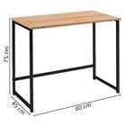 Escrivaninha Industrial Aço Preto I15 Tampo Madeira Taeda Dmo