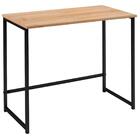 Escrivaninha Industrial Aço Preto I15 Tampo Madeira Taeda Dmo