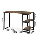 Escrivaninha Industrial Em Aço 1,20 Com Prateleiras Imbuia Pr