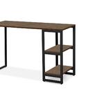 Escrivaninha Industrial Em Aço 1,20 Com Prateleiras Imbuia Pr