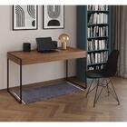 Escrivaninha Industrial Escritório Malta Amêndoa Com 1 Cadeir