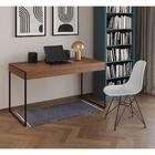 Escrivaninha Industrial Escritório Malta Amêndoa Com 1 Cadeir