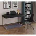 Escrivaninha Industrial Escritório Malta Preta Com 1 Cadeira