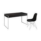 Escrivaninha Industrial Escritório Malta Preta Com 1 Cadeira