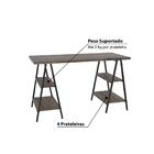 Escrivaninha Industrial Kuadra Cavalete 135 Cm - Carvalho Dar