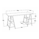 Escrivaninha Industrial Kuadra Cavalete 135 Cm - Preto/snow