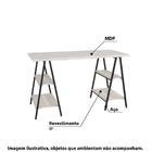 Escrivaninha Industrial Kuadra Cavalete 135 Cm - Preto/snow