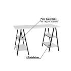 Escrivaninha Industrial Kuadra Cavalete 150 Cm - Branco/preto