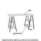 Escrivaninha Industrial Kuadra Cavalete 150 Cm - Branco/preto