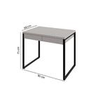 Escrivaninha Industrial Kuadra Com 2 Gavetas 90 Cm - Branco/p