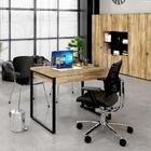 Escrivaninha Industrial Kuadra Com 2 Gavetas 90 Cm - Carvalho