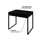 Escrivaninha Industrial Kuadra Com 2 Gavetas 90 Cm - Preto