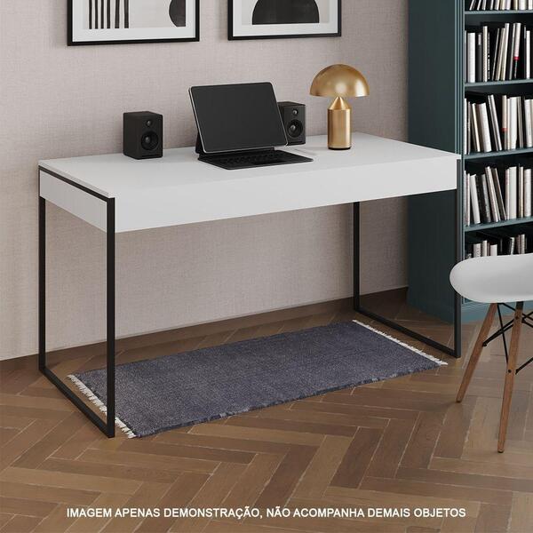 Escrivaninha Industrial Madeira Padrão Office Branca Malta Co