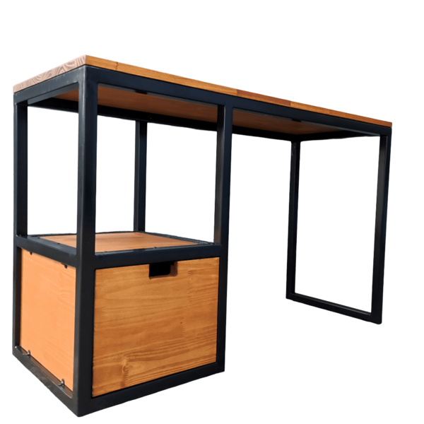 Escrivaninha Industrial - Uma Gaveta E Um Nicho Vazado - Ferr