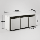 Escrivaninha Infantil 116x37cm Com 3 Baús  Branco