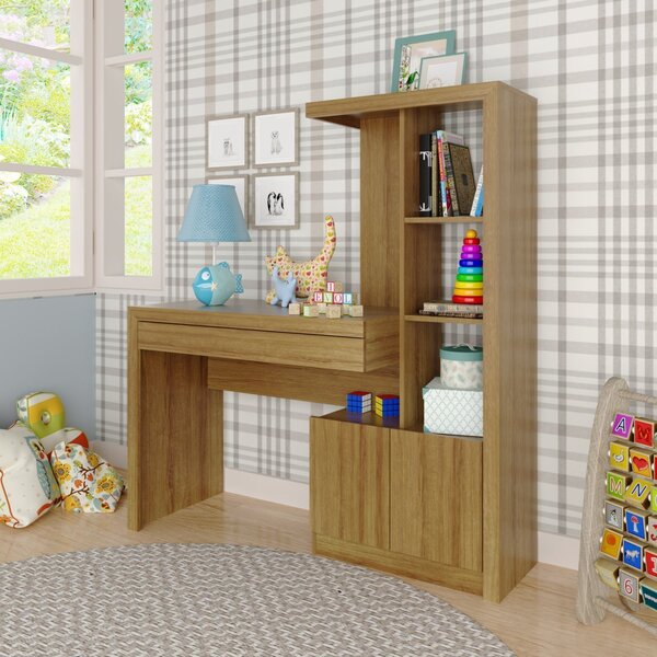 Escrivaninha Infantil 122,5x138x46,5cm Lucca Amendoa