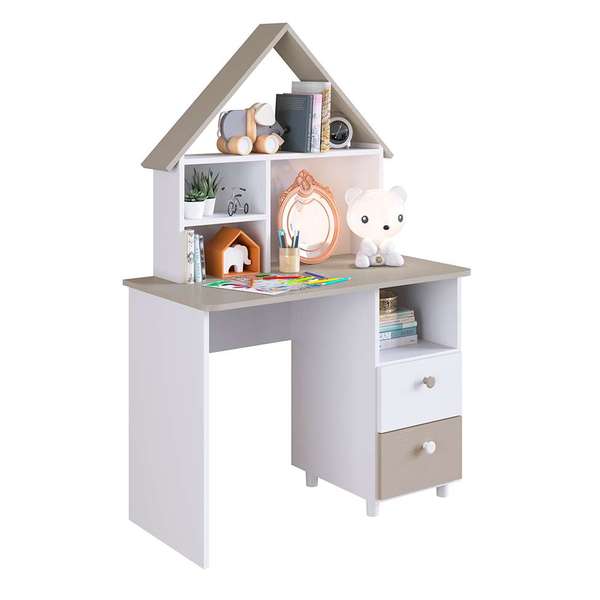 Escrivaninha Infantil Children S House 2 Gv Branca E Nude Leroy Merlin