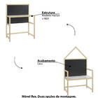 Escrivaninha Infantil Com Quadro Negro Wall - Natural/branco/